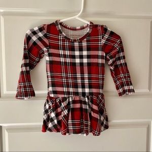 EUC Posh Peanut Plaid Twirl Skirt Bodysuit 6-12M